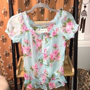 Abercrombie Kids sheer floral blouse